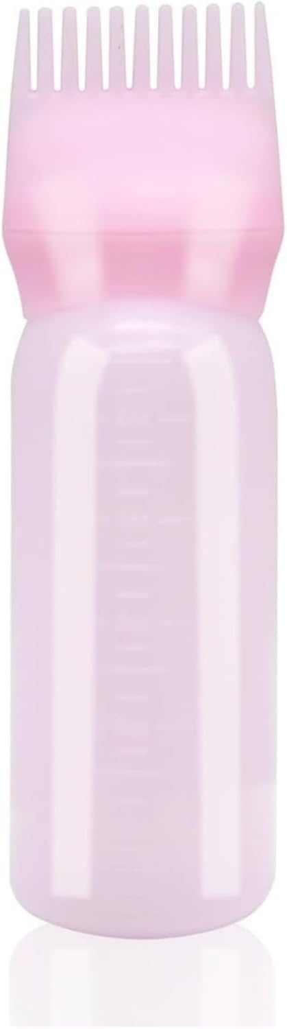 dshyuauoci Hair Oil Applicator, 160 ml Hair Oil Dispenser with Scale, Hair Dyeing at Home for Medicine, Care and Hair Dying, Barber Shops Pink
