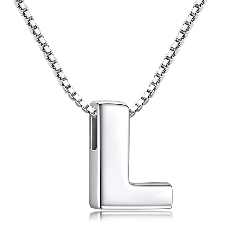 Candyfancy Initial Necklace 925 Silver Women's Letter Alphabet Pendants Name A-Z Pendant Small Chain 18 Inch