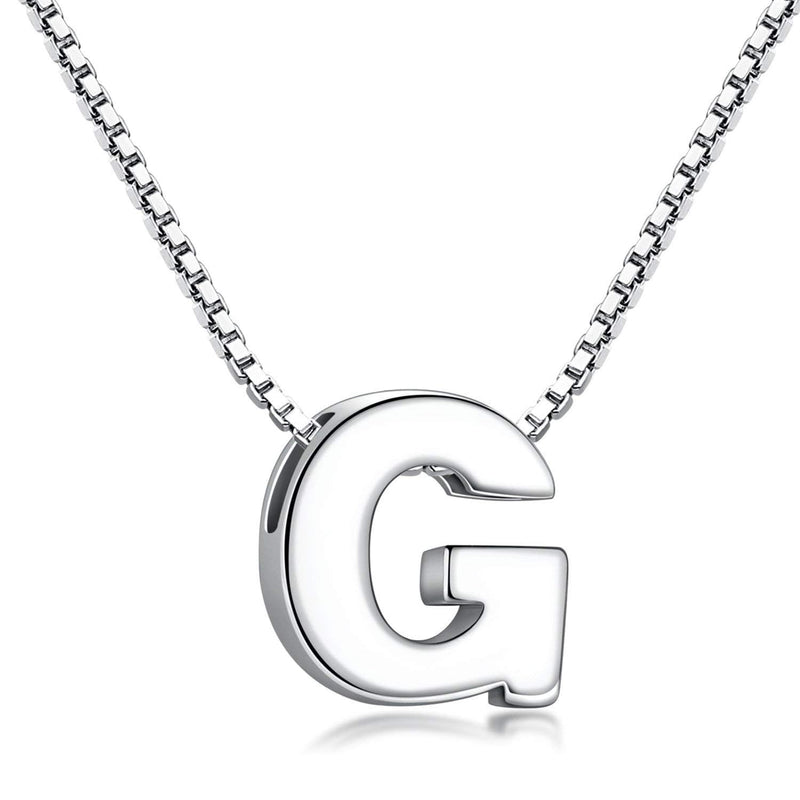 Candyfancy Initial Necklace 925 Silver Women's Letter Alphabet Pendants Name A-Z Pendant Small Chain 18 Inch