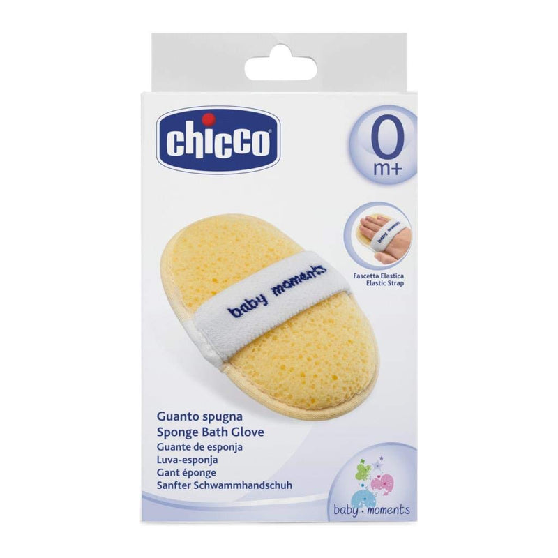 Chicco Ultra Absorbent Sponge, Gentle Baby Bath Sponge, Gentle on Sensitive Skin, Baby Sponge, Yellow, 0 m+