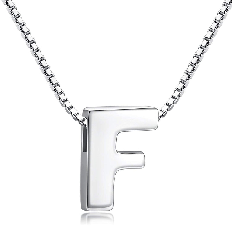 Candyfancy Initial Necklace 925 Silver Women's Letter Alphabet Pendants Name A-Z Pendant Small Chain 18 Inch