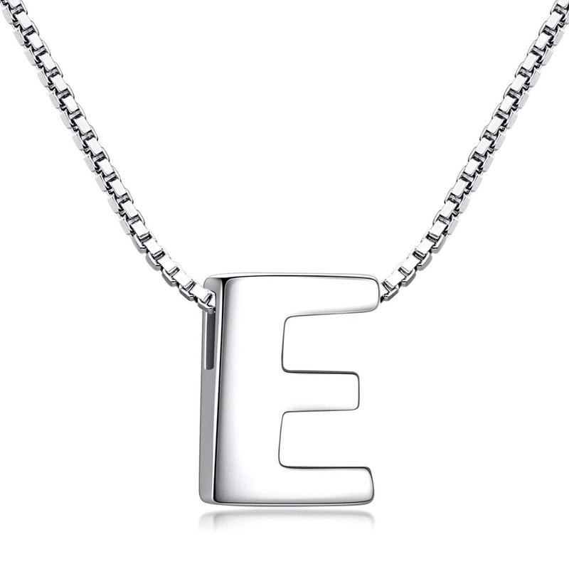 Candyfancy Initial Necklace 925 Silver Women's Letter Alphabet Pendants Name A-Z Pendant Small Chain 18 Inch