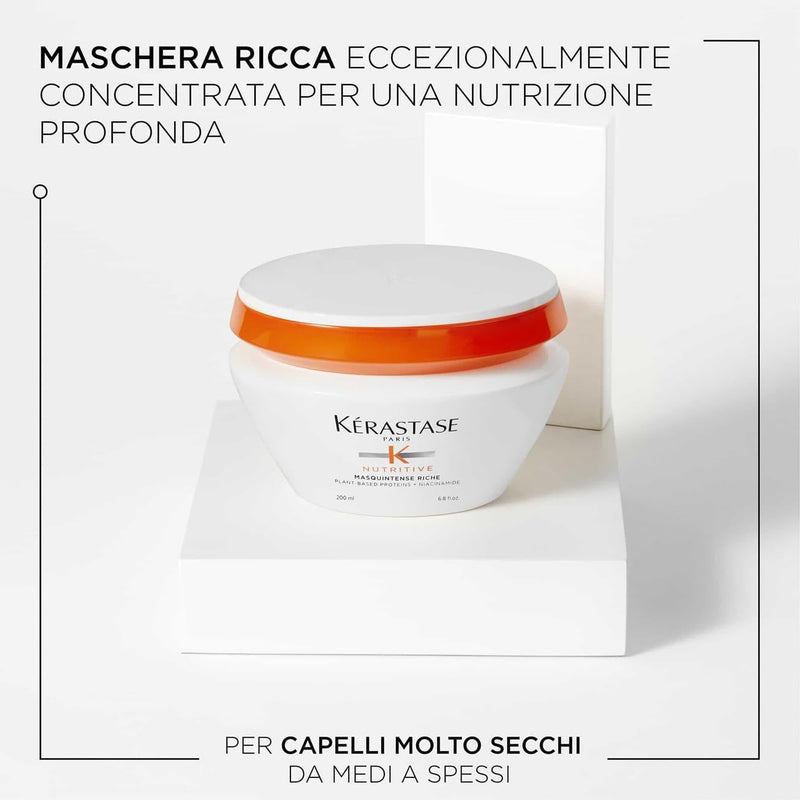 Kérastase, Nutritive, Routine Nutriente Per Capelli Molto Secchi, Con Sostanze Nutritive Essenziali, Shampoo Bain Satin Riche + Maschera Masquintense Riche