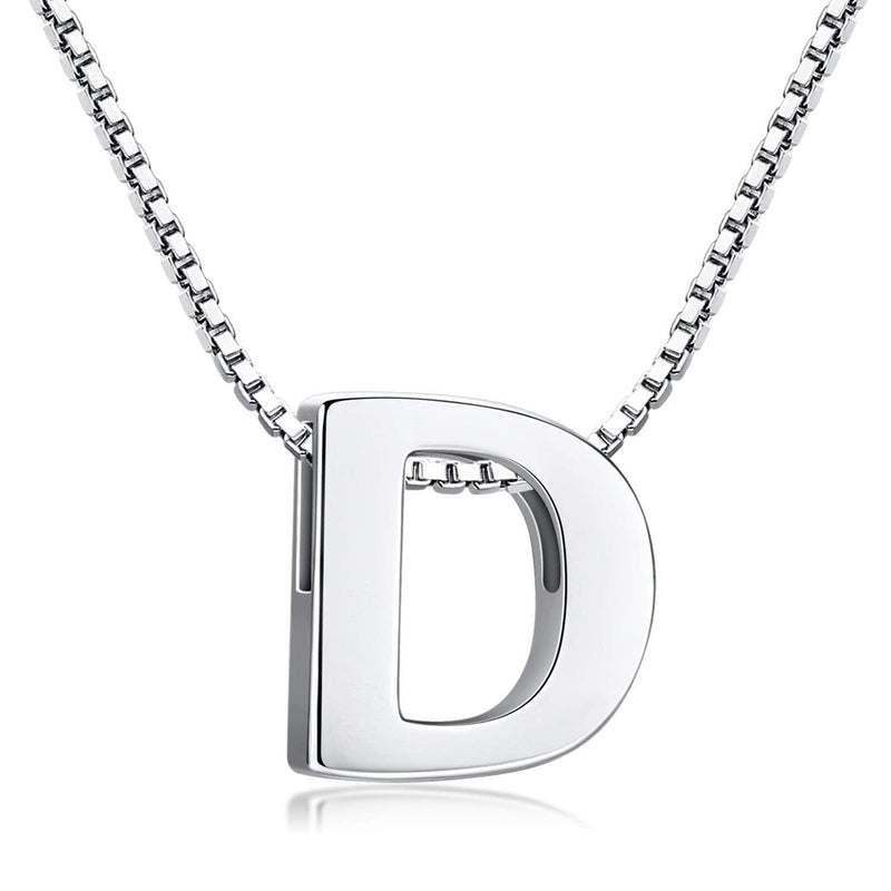 Candyfancy Initial Necklace 925 Silver Women's Letter Alphabet Pendants Name A-Z Pendant Small Chain 18 Inch