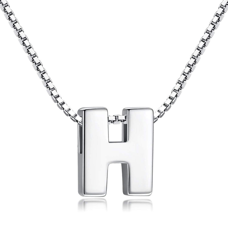 Candyfancy Initial Necklace 925 Silver Women's Letter Alphabet Pendants Name A-Z Pendant Small Chain 18 Inch