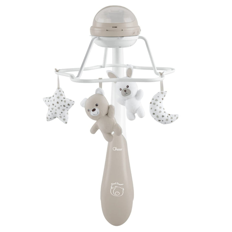 Chicco Next2Dreams 3in1 Baby Mobile with Electronic Music Box for Cot and Cot, Compatible with Chicco Next2Me Cradle, with Sound Effects, Soft Light Projector, Music - 0+ Months, Neutral
