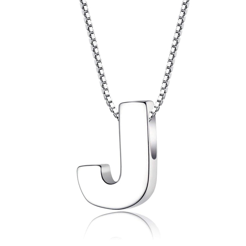Candyfancy Initial Necklace 925 Silver Women's Letter Alphabet Pendants Name A-Z Pendant Small Chain 18 Inch