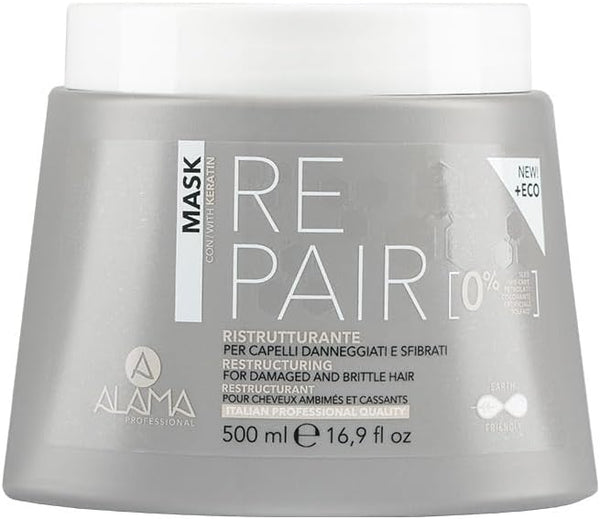 Alama Professional Repair Restructuring Mask for Damaged and Broken Hair, 500 Milliliters