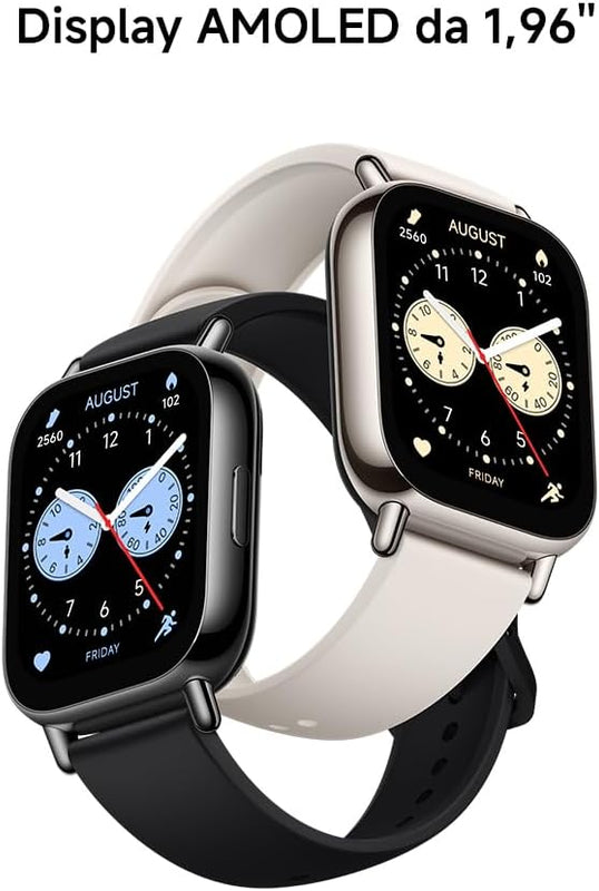 Xiaomi Redmi Watch 5 Lite, Smartwatch with AMOLED Display 1.96 inches, Built-in GNSS, Bluetooth Calls, 18 Days Autonomy, 5ATM Water Resistance, Health and Sleep Monitor, 150+ Fitness Modes, Black