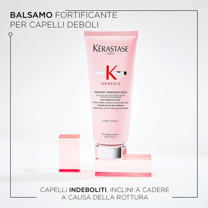 Kérastase, Genesis, Routine Capelli Fortificante per Capelli Deboli & Fragili, Shampoo Bain Hydra-Fortifiant + Balsamo Fondant Renforcateur
