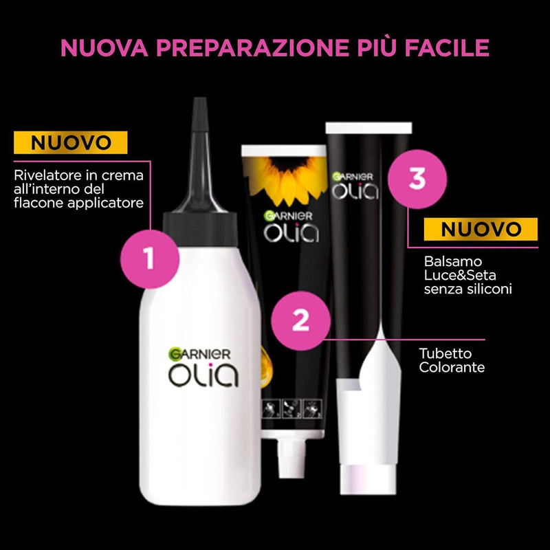 Garnier Olia Hair Dye, Ammonia Free, Covers 100% White Hair, Vegan Formula Formula, Brown