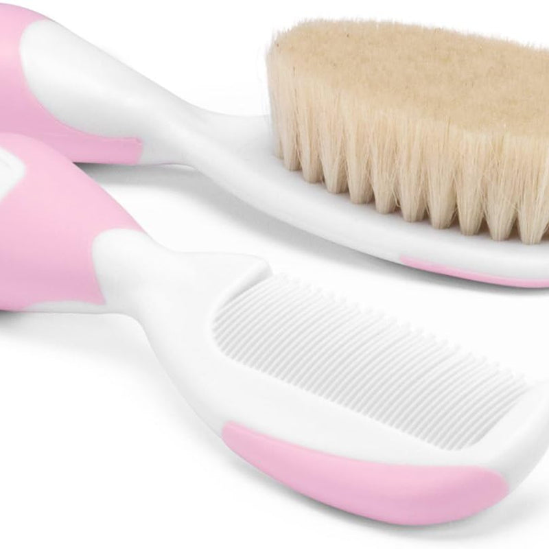 Chicco Baby Bath Set, Gift Idea, Baby Gift, with Comb, Soft Brush, Thermometer, Sponge Bath Glove and a Pair of Scissors, Baby Hygiene, Baby Bath Products, Pink