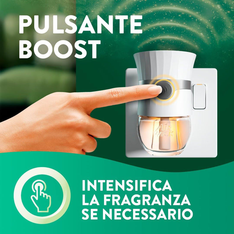 Air Wick Diffusore Elettrico di Oli Essenziali, 1 Diffusore Completo Gadget e Ricarica + 2 Ricariche alla Fragranza Peonia Bianca e Gelsomino
