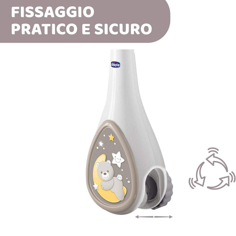 Chicco Next2Dreams 3in1 Baby Mobile with Electronic Music Box for Cot and Cot, Compatible with Chicco Next2Me Cradle, with Sound Effects, Soft Light Projector, Music - 0+ Months, Neutral
