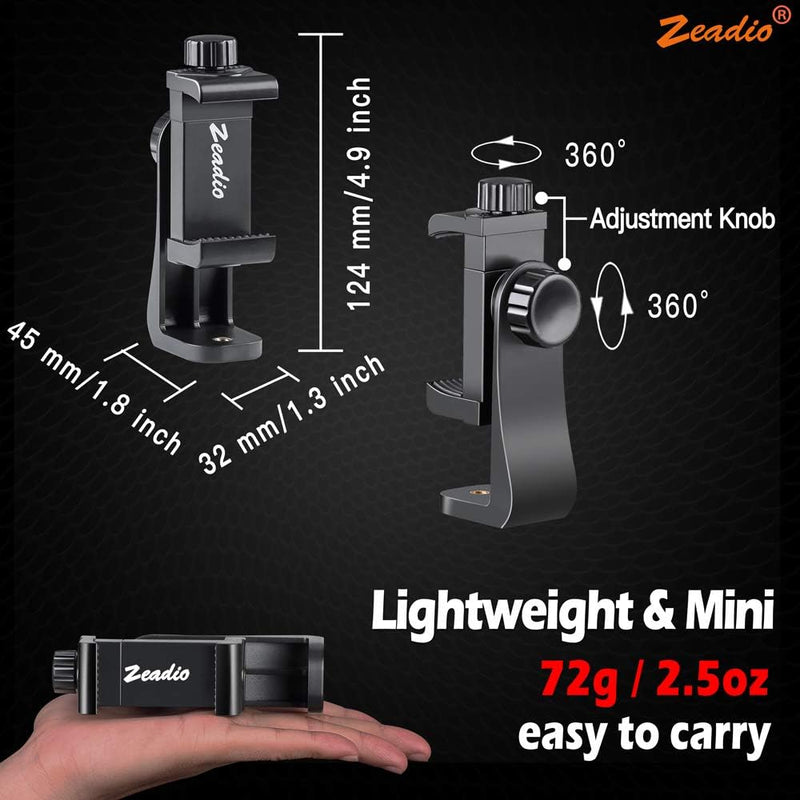 Zeadio smartphone adattatore treppiede,supporto del telefono cellulare adattatore avec obturateur à distance sans fil, pour tous les smartphones iPhone et Android