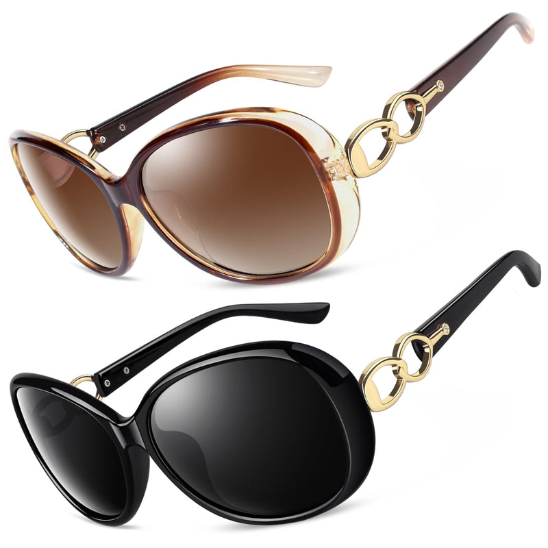 CGID MJ85 Women's Polarized Sunglasses Large Retro Designer UV400 Protection Sunglasses