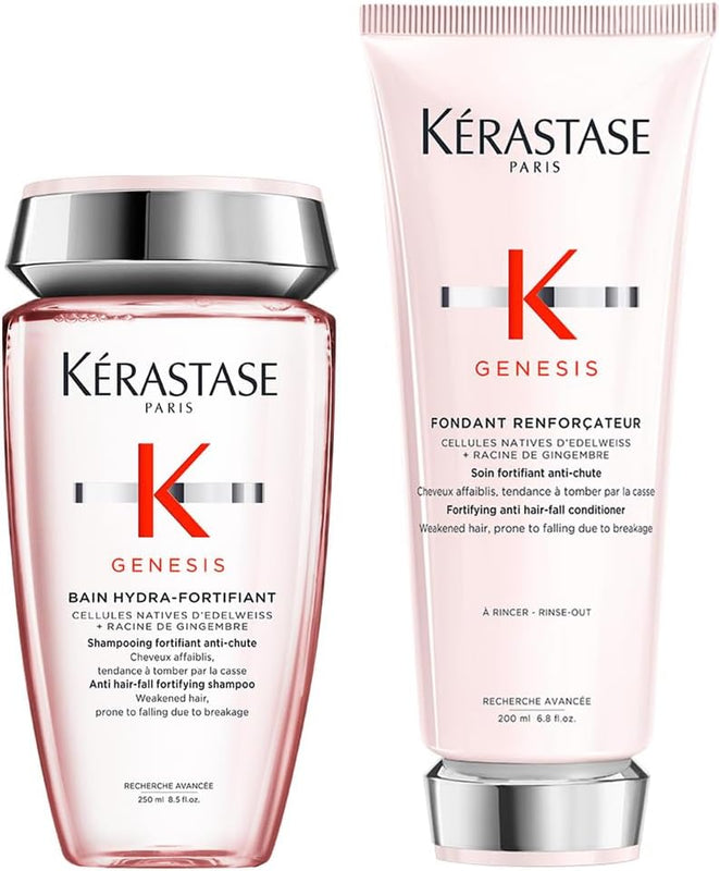 Kérastase, Genesis, Routine Capelli Fortificante per Capelli Deboli & Fragili, Shampoo Bain Hydra-Fortifiant + Balsamo Fondant Renforcateur