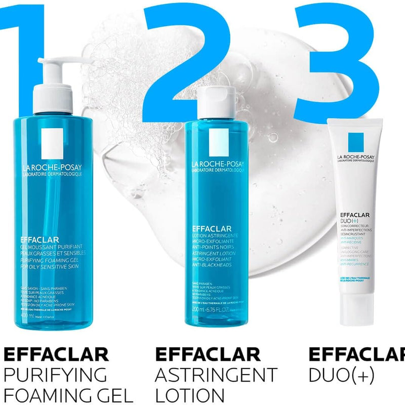 La Roche Posay Effaclar Cleansing Gel for Acne-prone Skin, Purifying Action, Removes Sebum and Impurities, Enriched with Thermal Water and Zinc, 400 ml