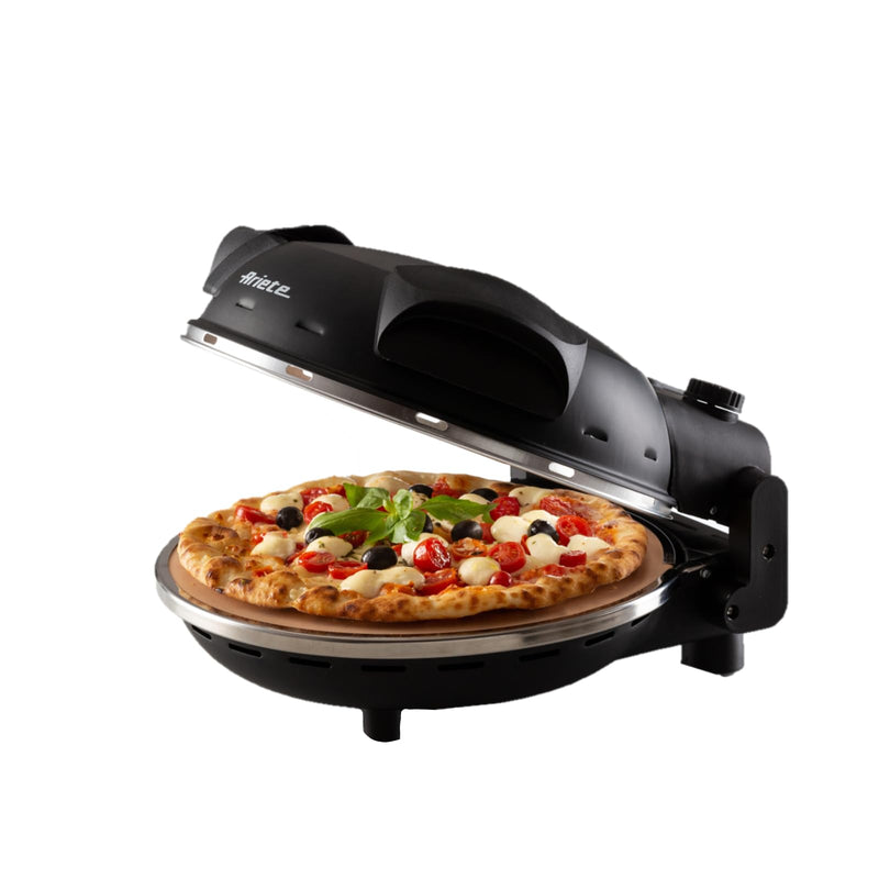 Ariete 909 Forno Pizza - Pizza in 4 Minutes - Refractory Stone Plate with Non-Stick Treatment - Max Temperature 400° - 1200 Watt - Timer 30'