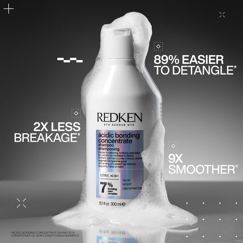 Redken | KIT Shampoo + Balsamo + Trattamento Leave-In, Routine Professionale per Capelli Danneggiati, Acidic Bonding Concentrate