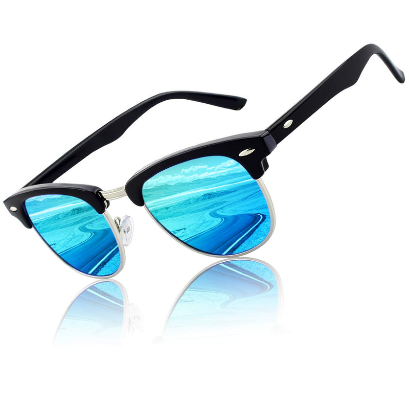 CGID MJ56 Classic Polarized Half Frame Sunglasses with Metal Rivets for Men and Women