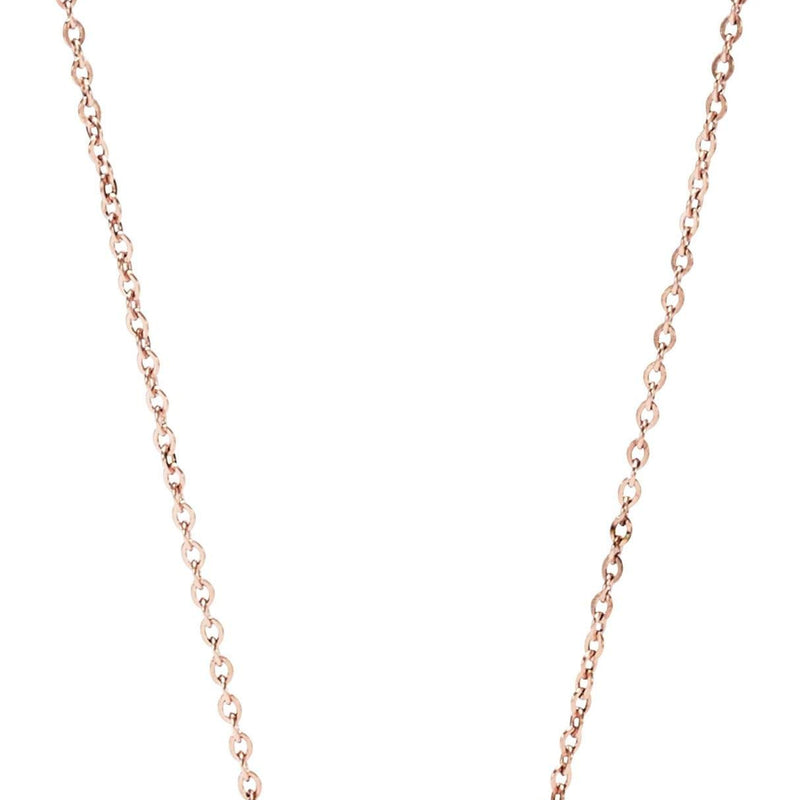 Fossil Collana con ciondolo rotondo da donna in acciaio inossidabile con chiusura a moschettone, tonalità oro rosa