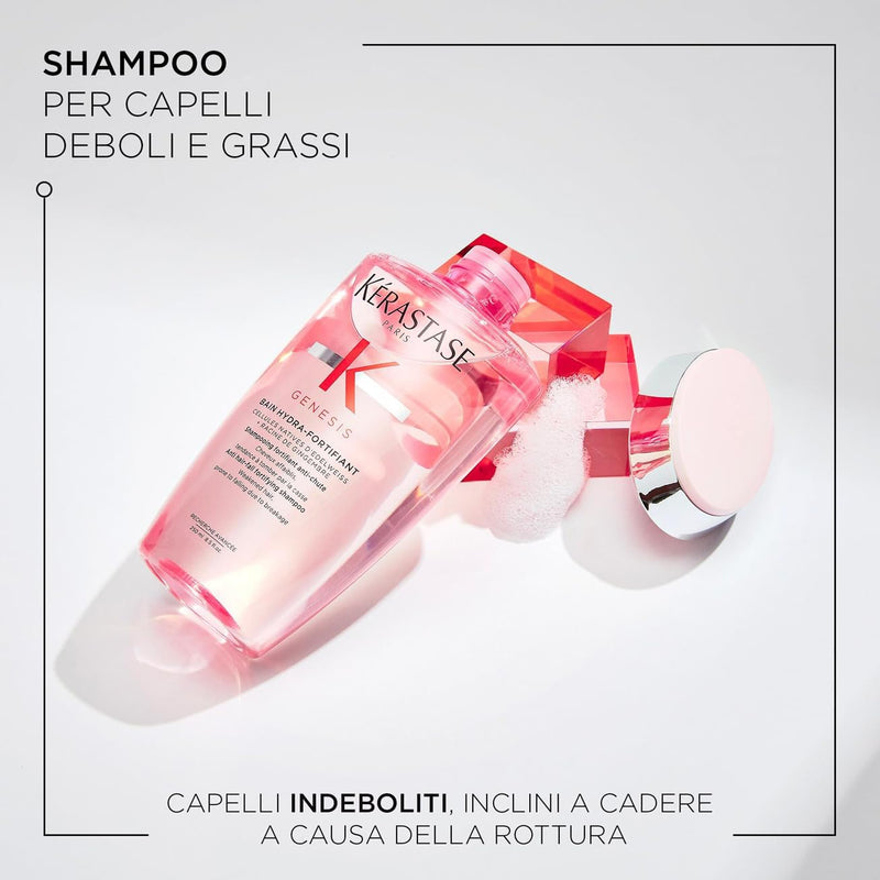 Kérastase, Genesis, Routine Capelli Fortificante per Capelli Deboli & Fragili, Shampoo Bain Hydra-Fortifiant + Balsamo Fondant Renforcateur