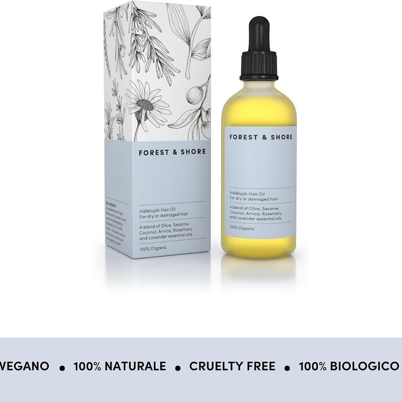 Hallelujah Hair Oil® 100% Organic & Natural Coconut Oil Care & Protection, Moisturises & Repairs Dry & Damaged Hair