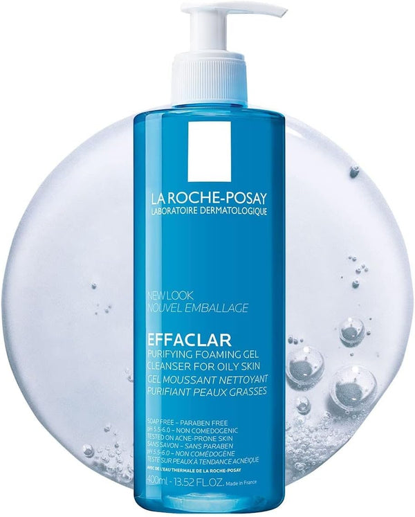 La Roche Posay Effaclar Cleansing Gel for Acne-prone Skin, Purifying Action, Removes Sebum and Impurities, Enriched with Thermal Water and Zinc, 400 ml