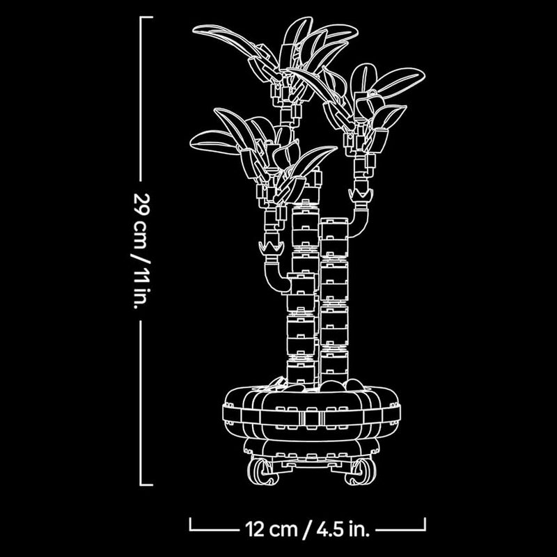 LEGO Botanicals Auspicious Bamboo Artificial Plant Indoor Decor with Fake Pot, Home Office Decor, Gift Idea for Women, Men and Adults by Botanical Collection 10344