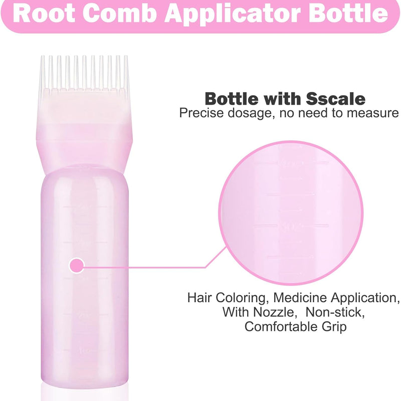 dshyuauoci Hair Oil Applicator, 160 ml Hair Oil Dispenser with Scale, Hair Dyeing at Home for Medicine, Care and Hair Dying, Barber Shops Pink