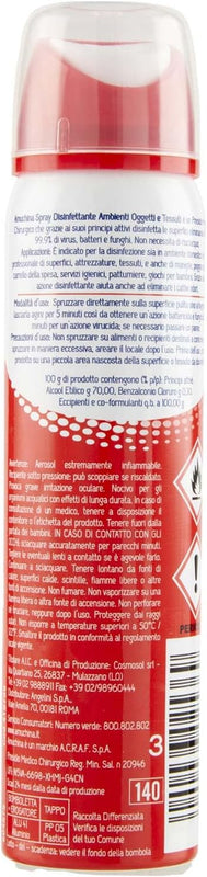 Amuchina Spray Disinfettante Virucida per Ambienti, Oggetti e Tessuti, 100 ml