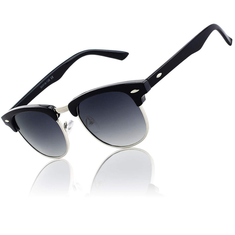 CGID MJ56 Classic Polarized Half Frame Sunglasses with Metal Rivets for Men and Women