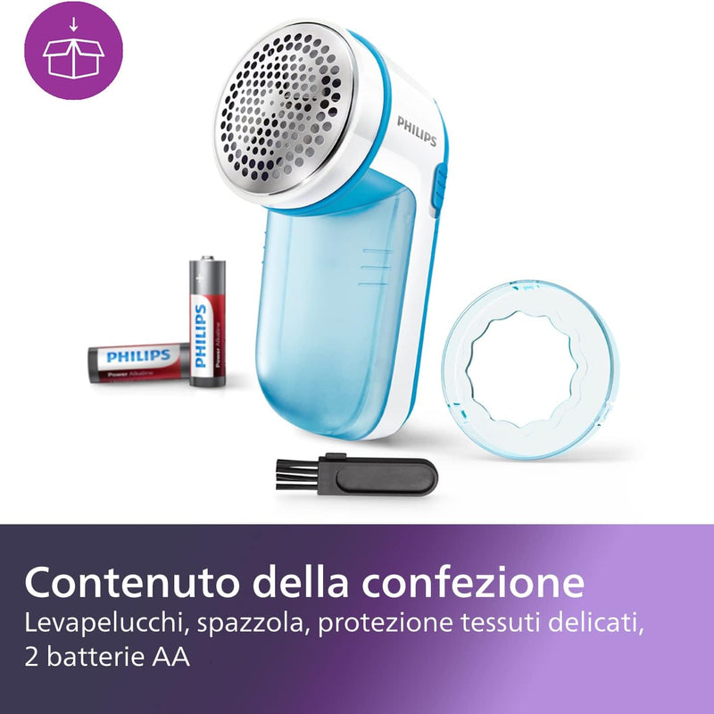 Philips Lint Lever - Removes Lint from All Fabrics, Fast Blade 8800 RPM, Large Shaving Area, 3 Hole Mesh, Removable Container (GC026/00)