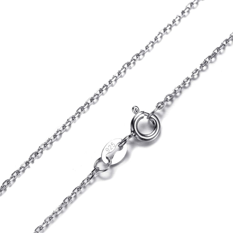 Morella Women's Necklace Silver with Different Letters Pendant 925 Silver Rhodium-Plated with White Zirconia 45 cm