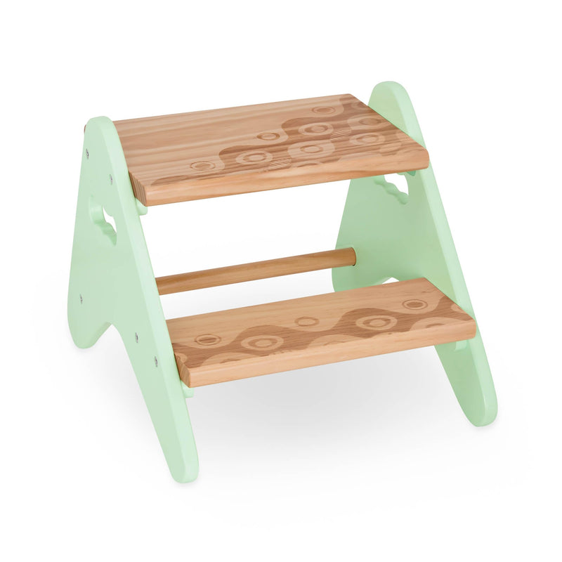 B. Toys Sturdy Wooden Step Stool for Children B. Spaces Sturdy Wood Stool with 2 Steps, Cream White Furniture for Bathroom, Kitchen, Kids Room from 2 Years, Small, BX2031C1Z