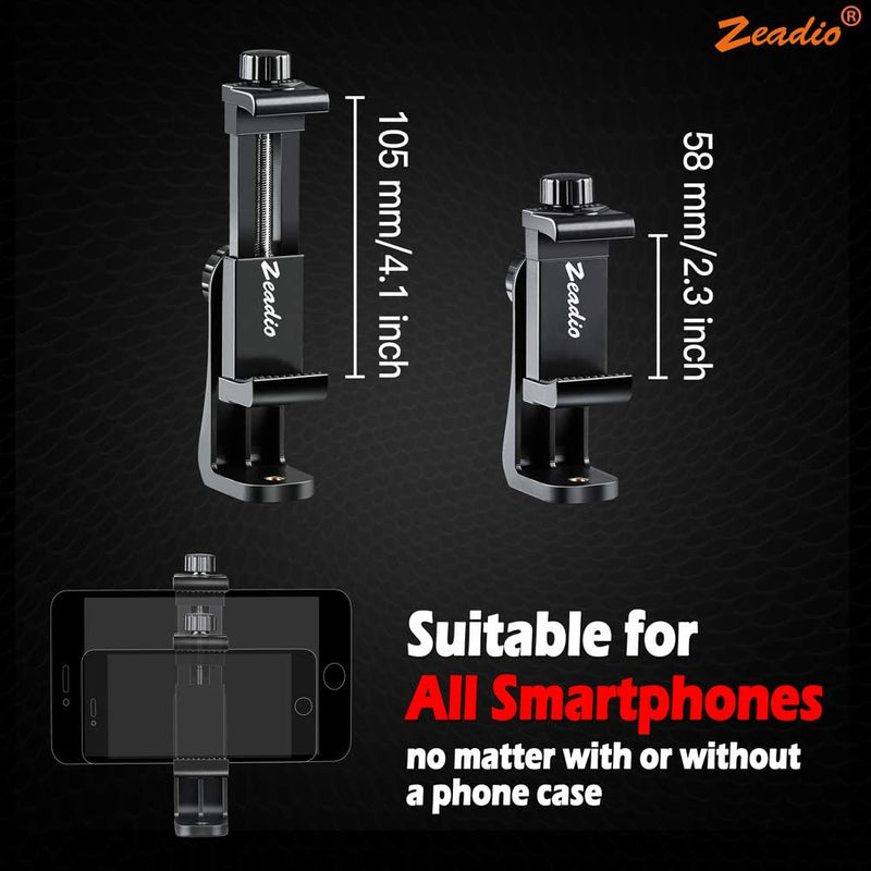 Zeadio smartphone adattatore treppiede,supporto del telefono cellulare adattatore avec obturateur à distance sans fil, pour tous les smartphones iPhone et Android