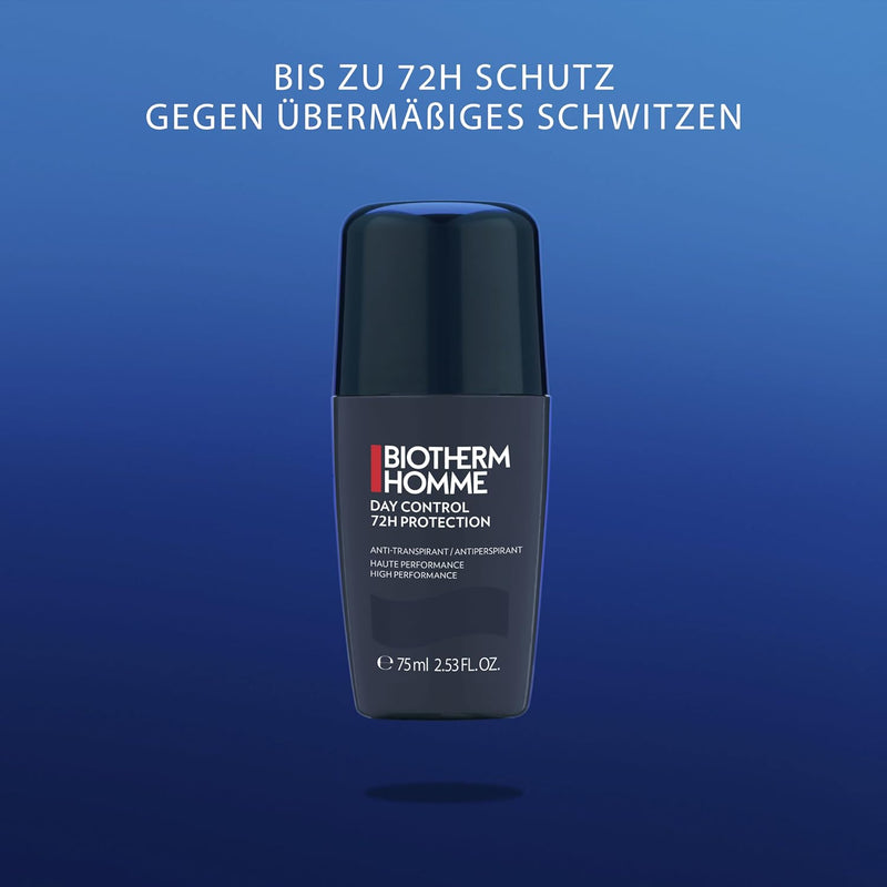 BIOTHERM HOMME Day Control Roll-on 72h, Deodorante Uomo Roll-On 72H, Per Tutti i Tipi di Pelle, Antitraspirante, Day Control, 75 ml (Confezione da 2)
