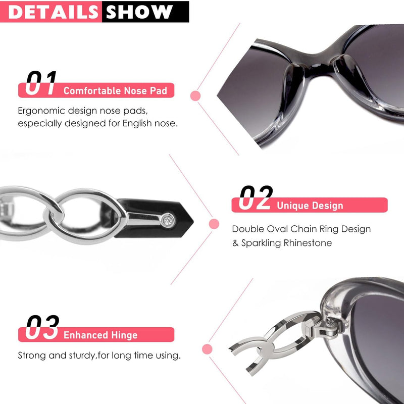 CGID MJ85 Women's Polarized Sunglasses Large Retro Designer UV400 Protection Sunglasses