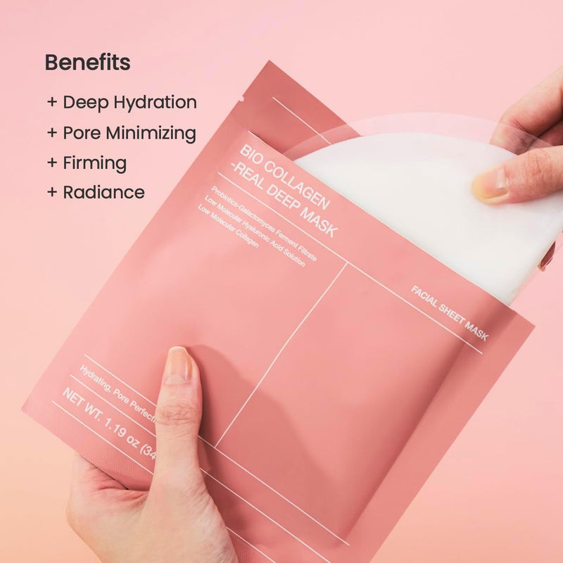 Biodance Bio-Collagen Real Deep Mask 4 Pack - Face Mask, Face Mask, Women Face Mask, Face Mask, Pore Refining, Wrinkle Treatment