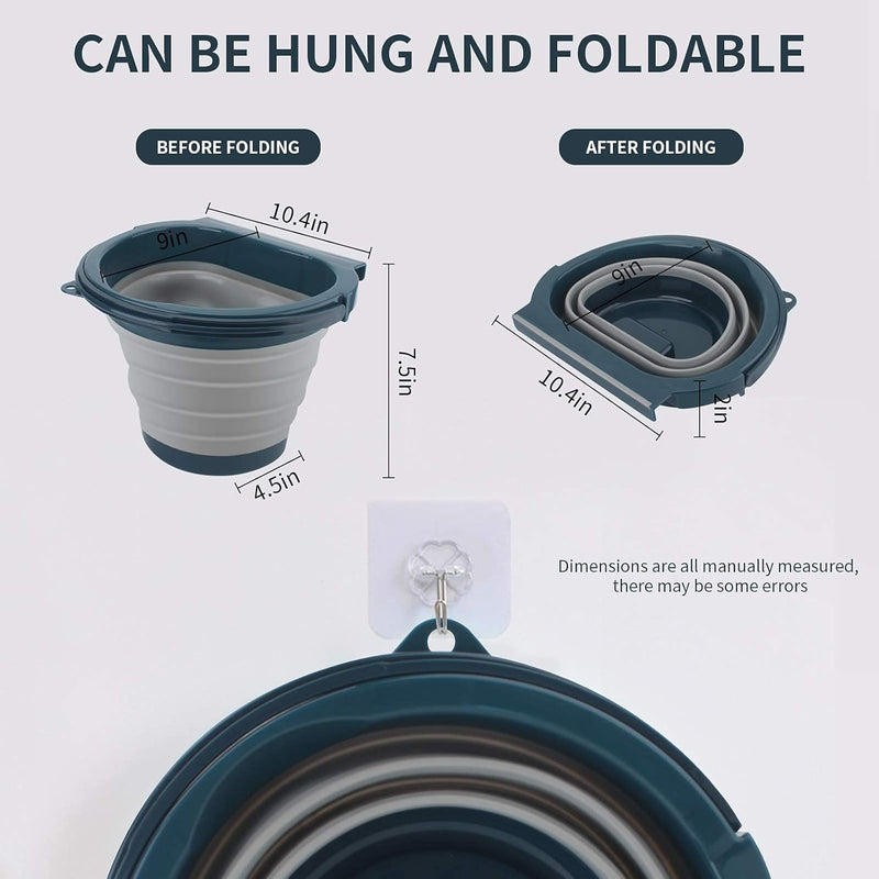 Eleganted Kitchen Rubbish Bin, Folding 4L Hanging Bin for Kitchen Bathroom Bin (Grey)