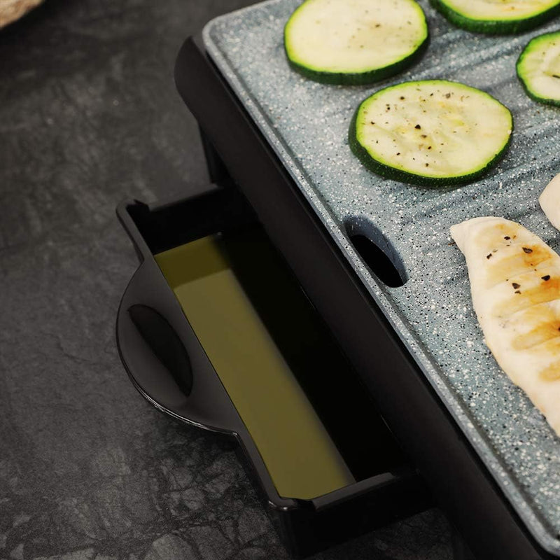 Cecotec Griglia Elettrica Rock'Ngrill 1500 Rapid. 1500 W, Rivestimento Rockstone, Piastra Superiore Regolabile in Altezza, Vassoio Raccogli Grasso, Rivestimento Ecologico, 12,4x30,8x33,2 cm