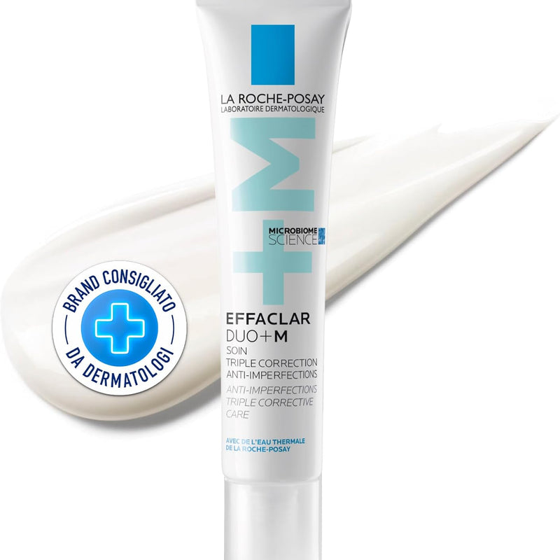 La Roche Posay Effaclar Duo + M, Triple Correction Anti-Imperfection Treatment for Acne-Prone Oily Skin, Anti-Reappearance Effect, with Phylobioma, Procerad and Niacinamide, 40 ml