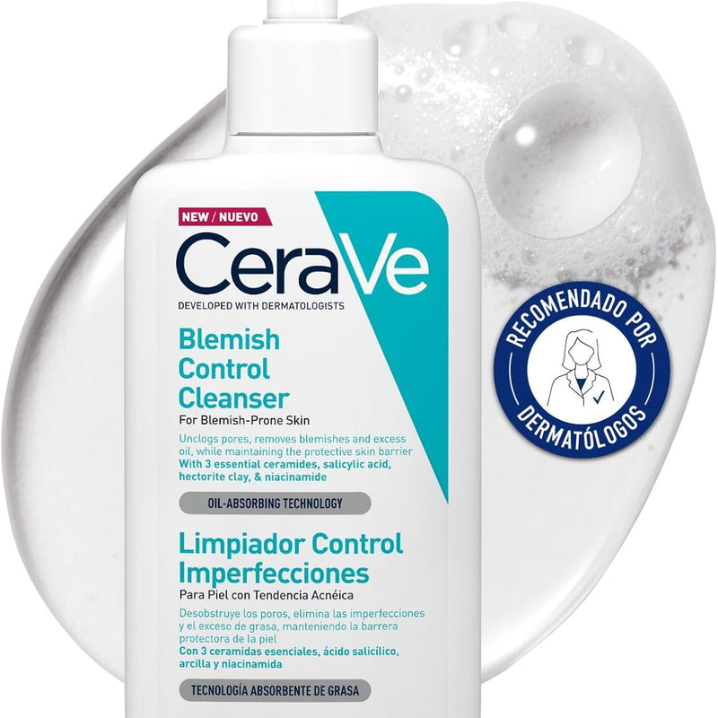 CeraVe Blemish Control Cleanser for Oily Acne-Prone Skin, Purifying Action, Reduced Imperfections, Salicylic Acid and Purifying Clay, 8 oz