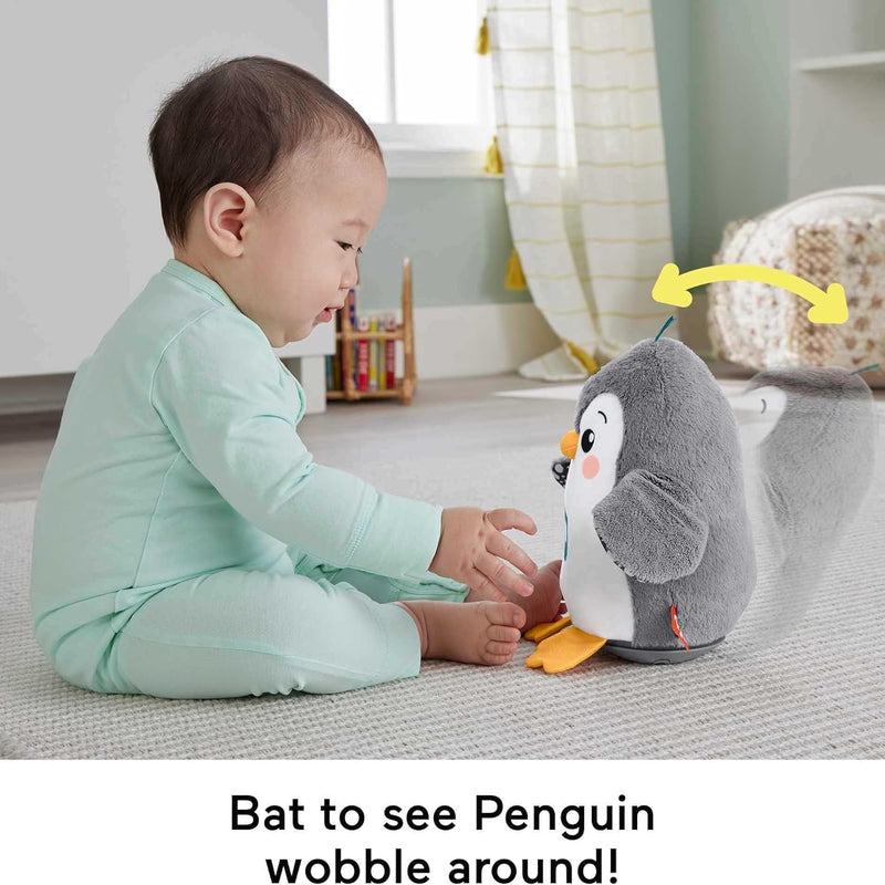 Fisher-Price - Sweet Penguin Cuddles Sensory Toy with Music and Moving Wings for Tummy Lying Interactive Play Toy for Kids 0+ Years HNC10