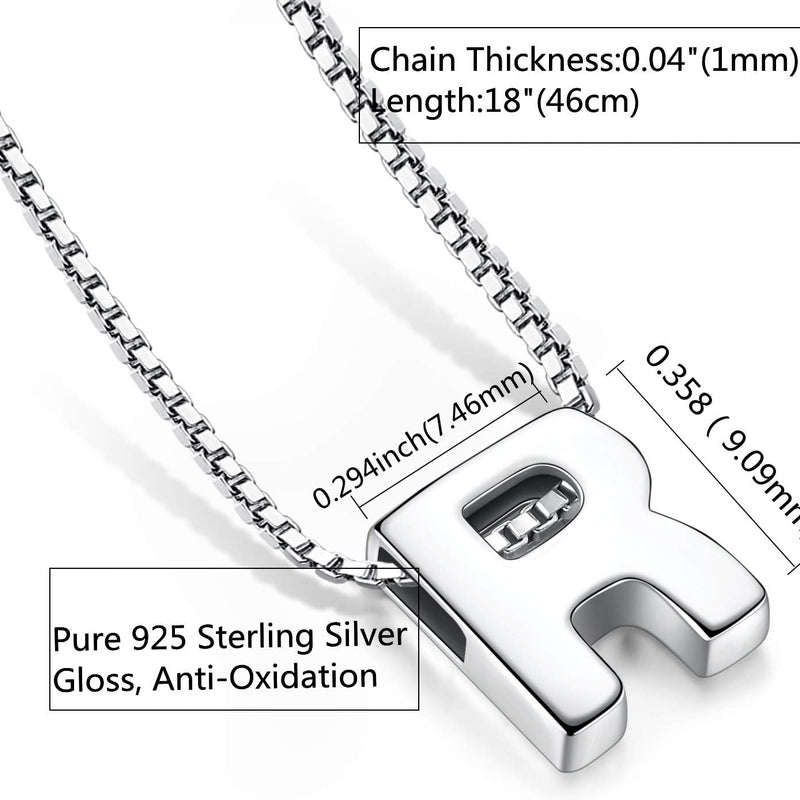 Candyfancy Initial Necklace 925 Silver Women's Letter Alphabet Pendants Name A-Z Pendant Small Chain 18 Inch