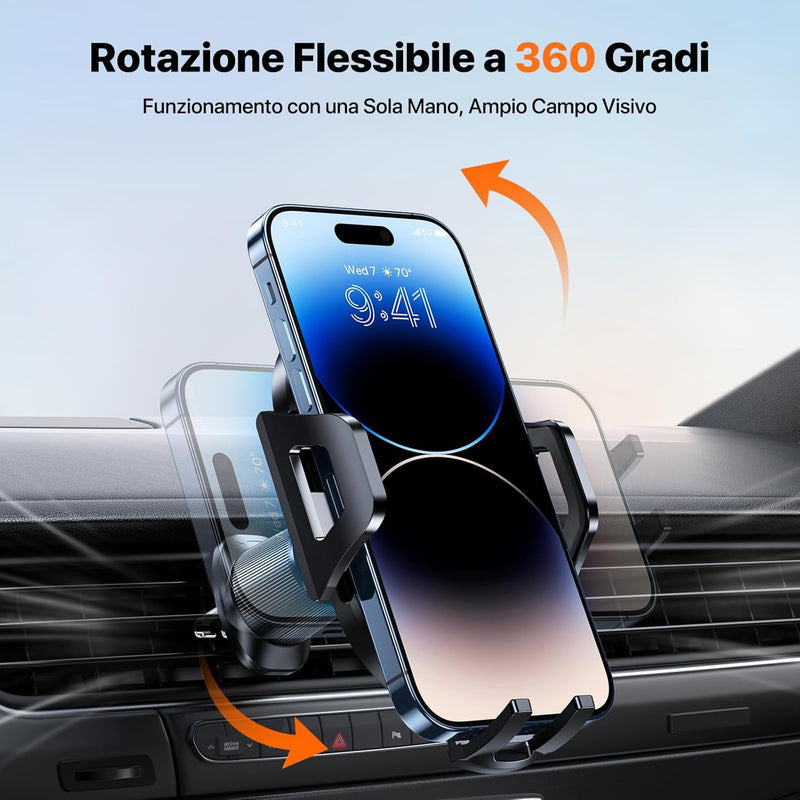 Miracase Car Phone Holder [New Double Steel Hook] Car Phone Holder for Air Vent Compatible with iPhone 16/15/14 Samsung Xiaomi and Other Smartphones Series