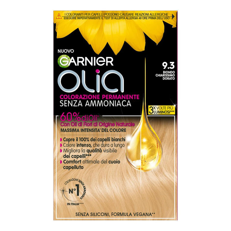 Garnier Olia Hair Dye, Ammonia Free, Covers 100% White Hair, Vegan Formula Formula, Brown