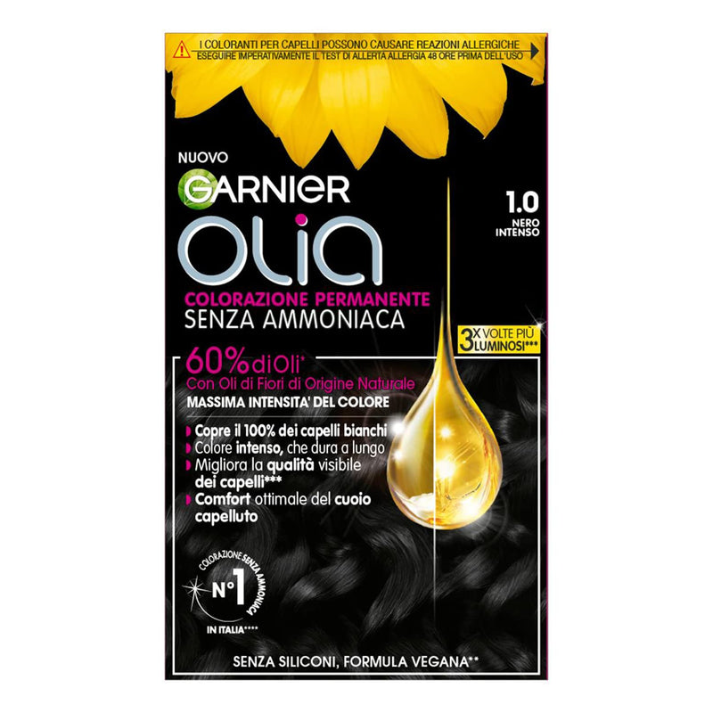 Garnier Olia Hair Dye, Ammonia Free, Covers 100% White Hair, Vegan Formula Formula, Brown