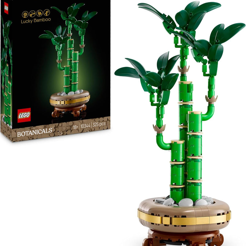 LEGO Botanicals Auspicious Bamboo Artificial Plant Indoor Decor with Fake Pot, Home Office Decor, Gift Idea for Women, Men and Adults by Botanical Collection 10344